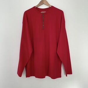 Marlboro Men's Large Red Vintage Made in USA 1996 Cotton Henley Shirt NWT